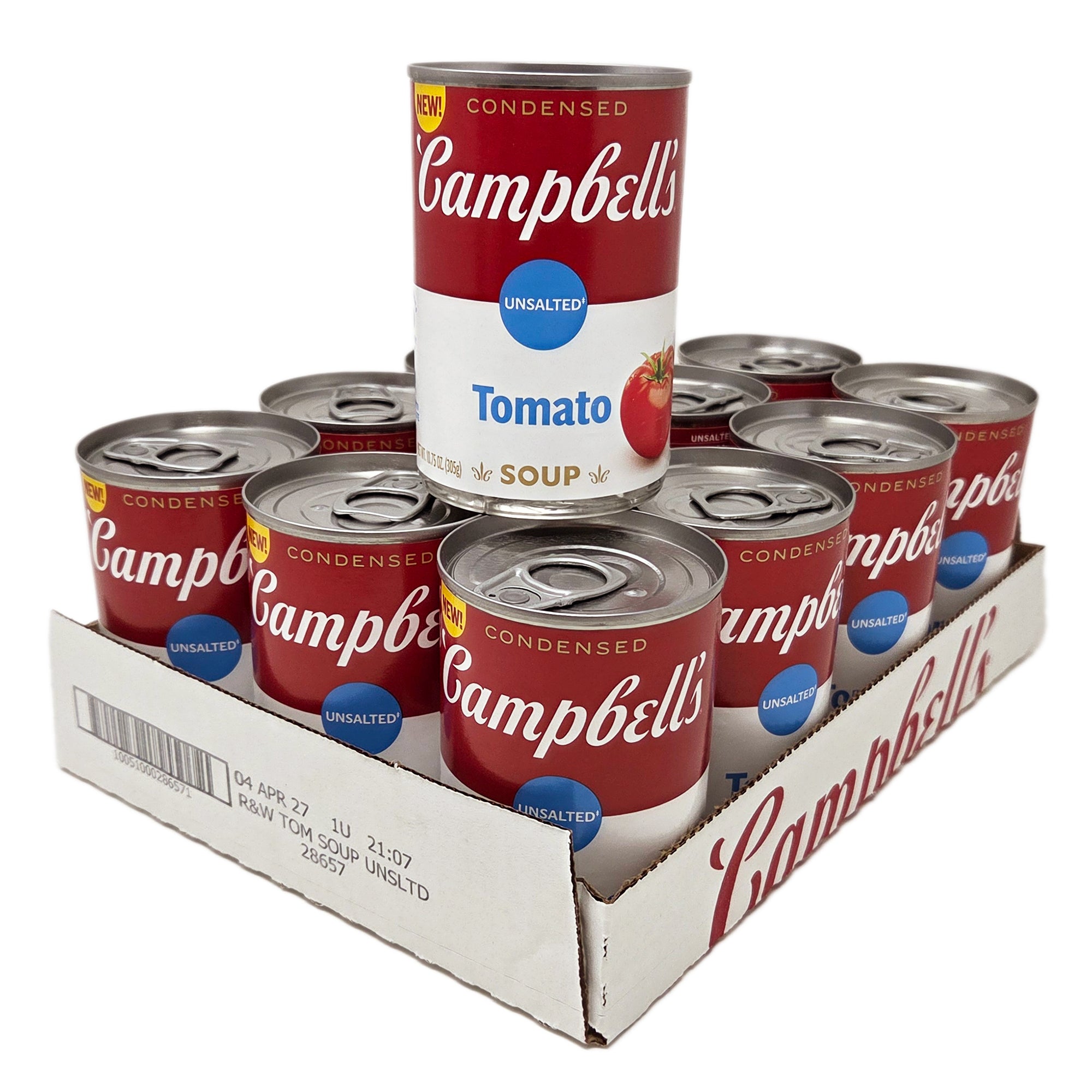 Fall von 12 Campbells kondensierte ungesalzene Tomatensuppe – 10,75 oz