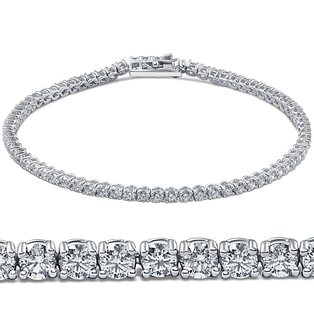 3ct Runde Diamant Tennis Armband 14K Weißgold Damen 7