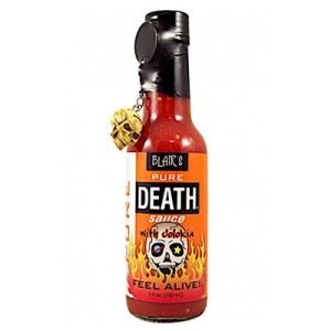 scharfe Sauce Blairs pure Tod Jolokia mit Schädel Schlüsselanhänger 5 Unzen Hitze 9 $13