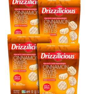 Drizzilicious Zimt wirbel Mini-Reiskuchenbissen, (Packung mit 4)
