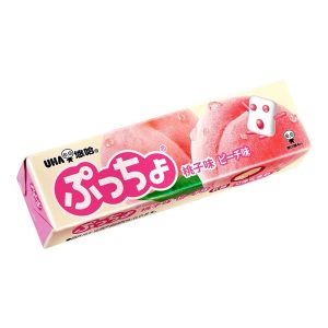 UHA Puccho weich und kaubar weiße Pfirsichbonbons – 50g