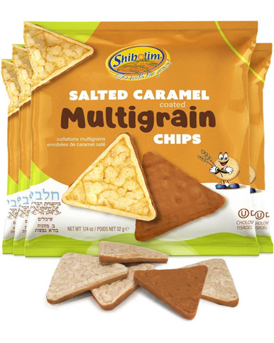 Shibolim Gesalzene Karamell Schokolade Reis Kuchen Crisps (Packung mit 4)