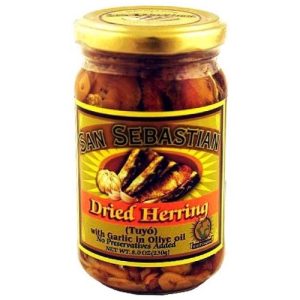 San Sebastian getrockneter Hering – heiß und würzig-tuyo mit Knoblauch in Olivenöl – 220 g