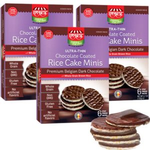 Paskesz Mini-Reiskuchen belgische dunkle Schokolade überzogen, 6 Zähler (Packung von 3)