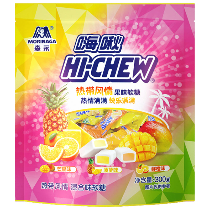 Morinaga Hi-Chew Tropische Früchte aromatisiert weich zum Kauen Süßigkeiten 300g