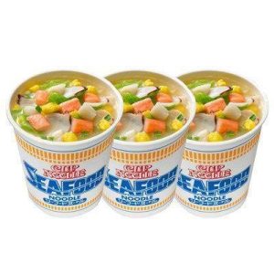 Nissin Instant Tasse Nudeln Meeresfrüchte Geschmack (Packung mit 3)