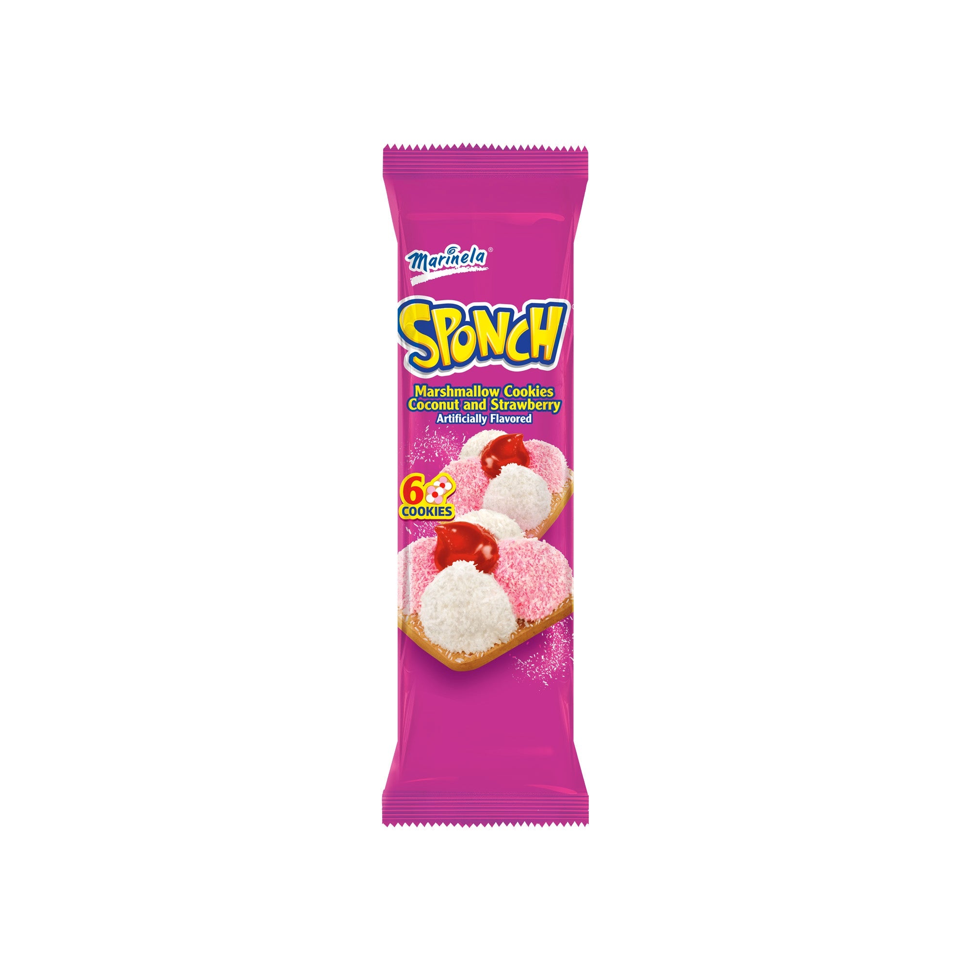 Marinela Sponch Marshmallow Kekse Kokosnuss und Erdbeere (Mexiko)