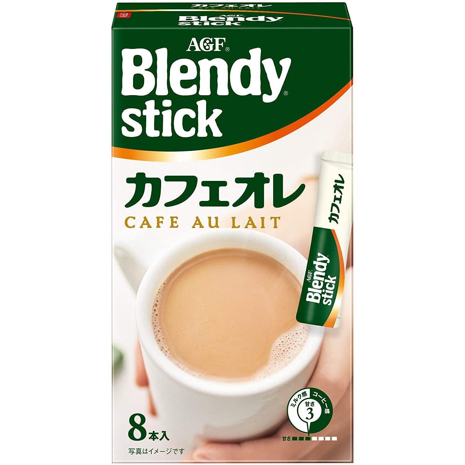 AGF Blendy Stick Cafe au Lait Instant Kaffee mit Milch 8 Sticks