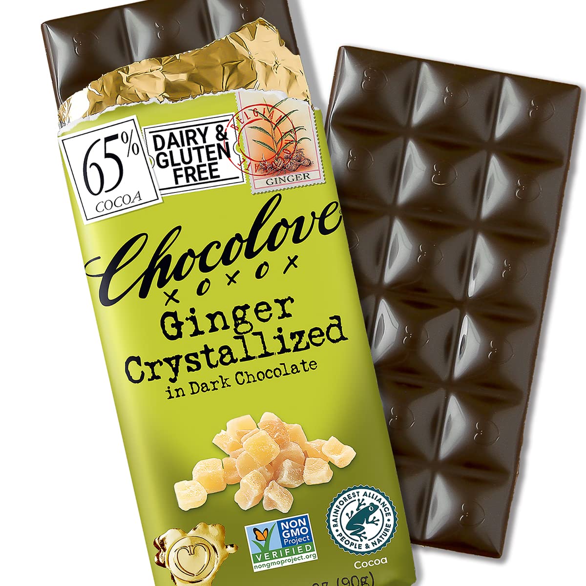 Chocolove Kristallisierter Ingwer in 65% dunkler Schokolade