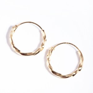 Vergoldete Sterling Silber 13mm Twist Creole Ohrringe