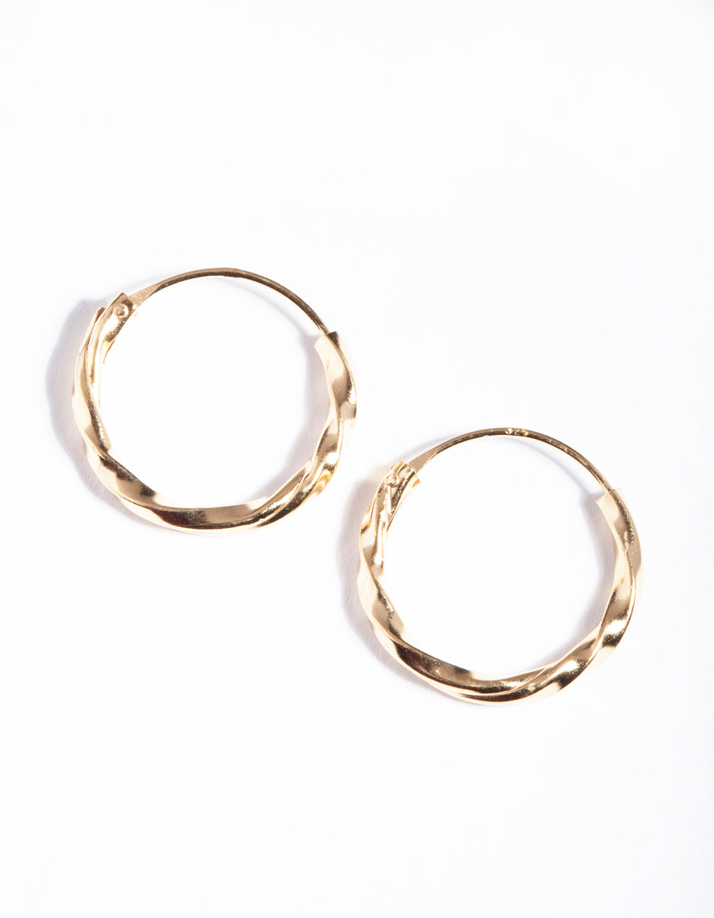 Vergoldete Sterling Silber 13mm Twist Creole Ohrringe