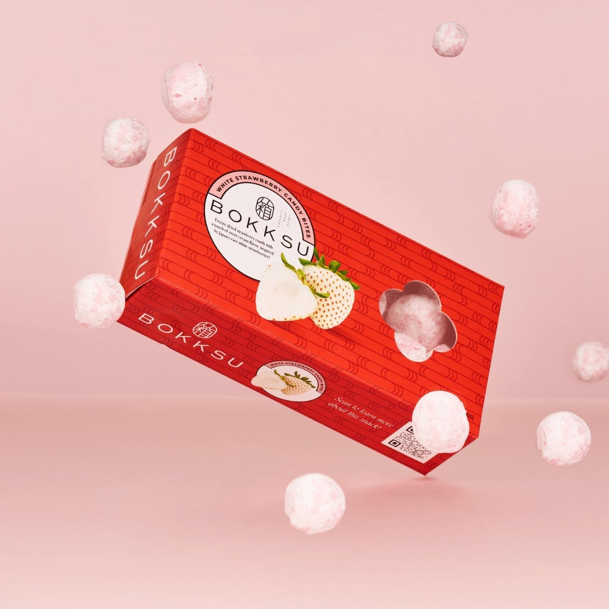 Weiße Erdbeere japanische Süßigkeiten Bites
