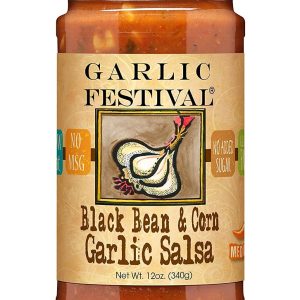 Salsa gerösteter Knoblauch mit schwarzer Bohne & Mais Knoblauch Festival Lebensmittel 12 o