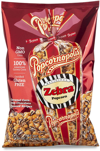 Popcornopolis Zebra Popcorn, 24 oz