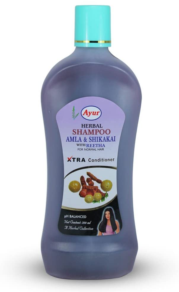 Ayur Kräutershampoo Amla & Shikakai mit Reetha für normales Haar, 1L