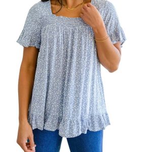 Süßes Takeaway-Top in Pastellblau