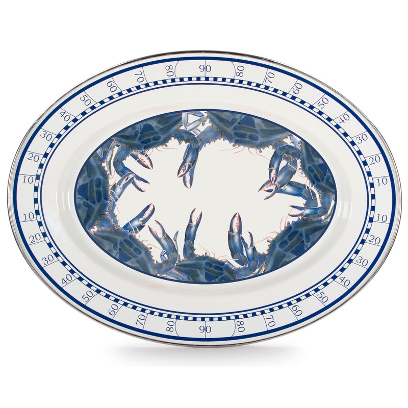 Golden Rabbit Blau Crab oval Platter