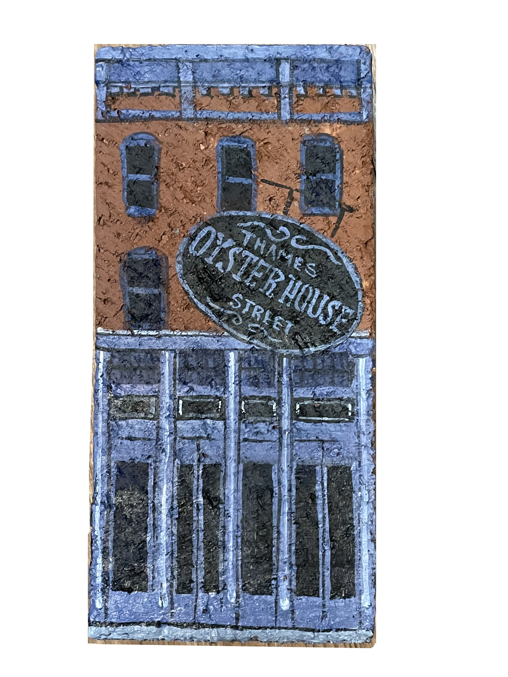 Linda Amtmann – Handbemalter Ziegelstein mit Motiv Thames Street Oyster House