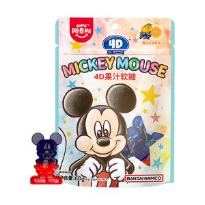 Amos Mickey-förmige schwarze Johannisbeere & süße Orange Gummy Süßigkeiten 60g
