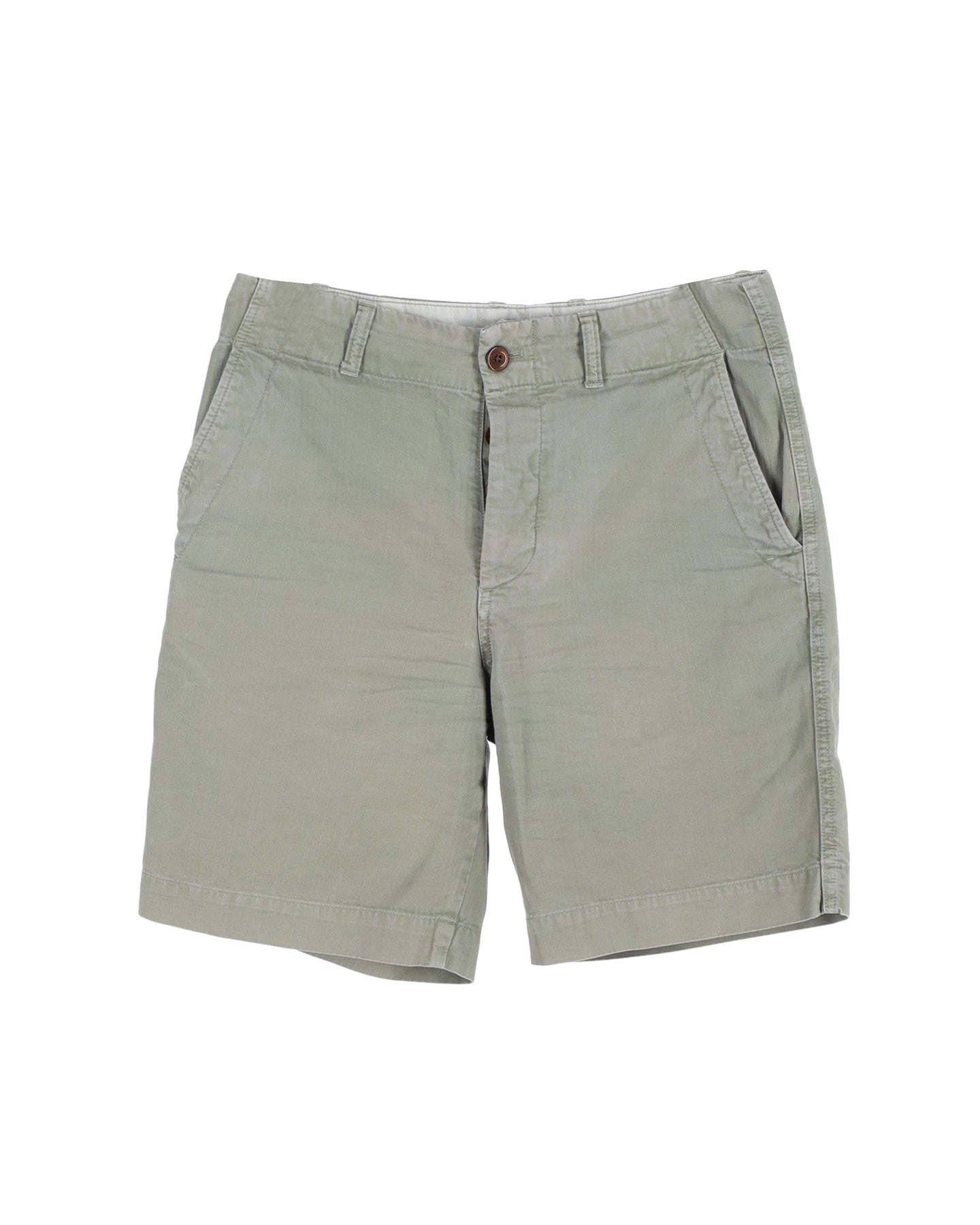 Mr. P Shorts mit geradem Bein aus grüner Baumwolle