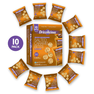 Drizzilicious Mini Reis Kuchen gesalzen Karamell Reis Crisps, 0,74 oz (Packung mit 10)