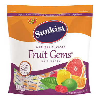 Sunkist Obst Edelsteine weich Süßigkeiten einzeln verpackt, 32 oz