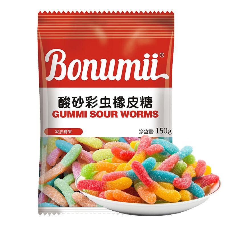 Bonumii Gummi sauer Worms Gummy Süßigkeiten 150g