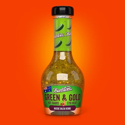 Chilisauce Bunsters Grün und Gold Hitze