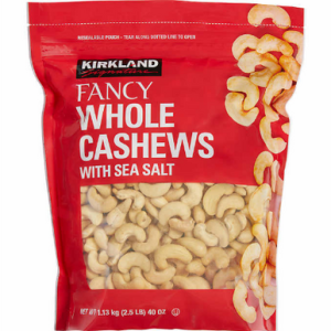 Kirkland Fancy ganze Cashews mit Meersalz geröstet, 40 Unzen.