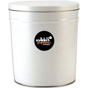 6.5 Gal Weiß Gourmet Popcorn Blechdose