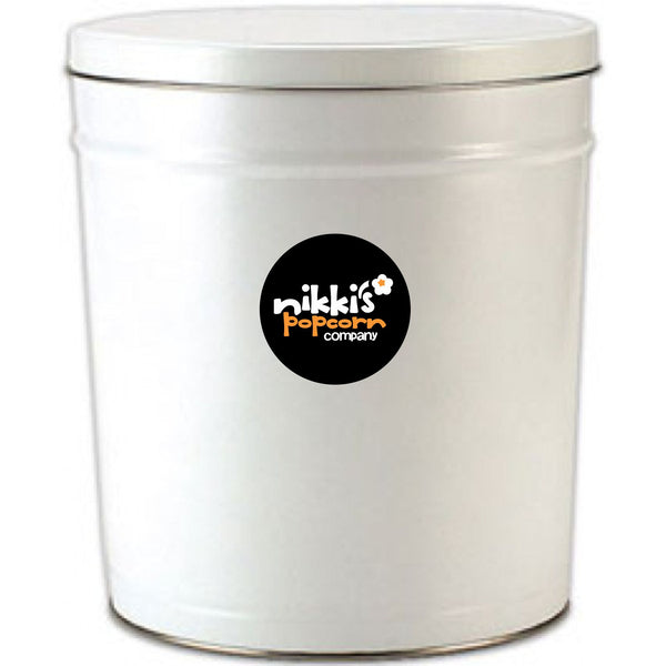 6.5 Gal Weiß Gourmet Popcorn Blechdose