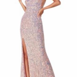 Einschultriges, seitlich geschlitztes formelles Kleid aus Vintage-Opal
