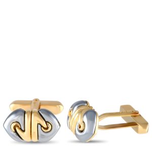 Bvlgari Doppio Cuore 18 Karat Gelbgold Hämatit Manschettenknöpfe BV27 -051524