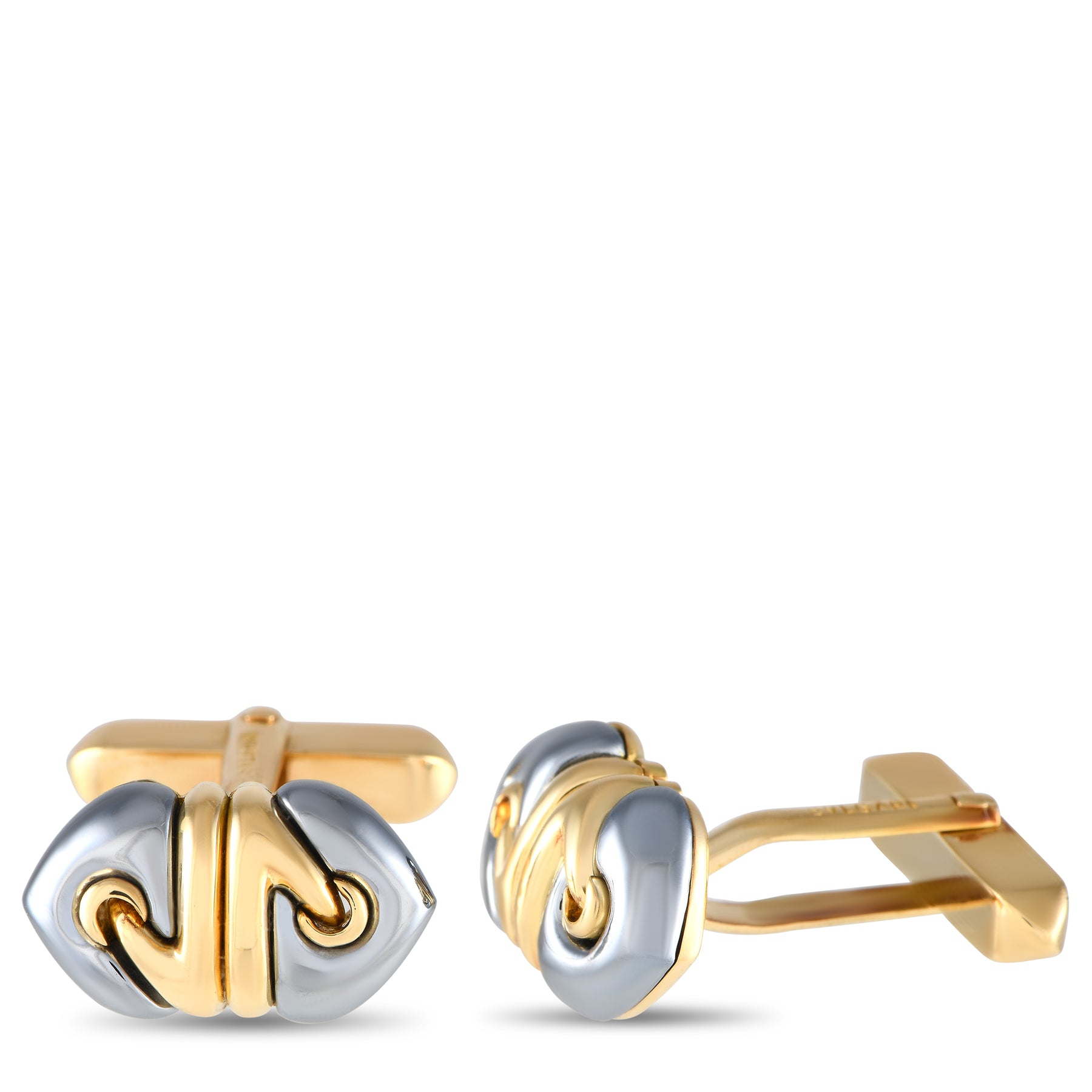 Bvlgari Doppio Cuore 18 Karat Gelbgold Hämatit Manschettenknöpfe BV27 -051524