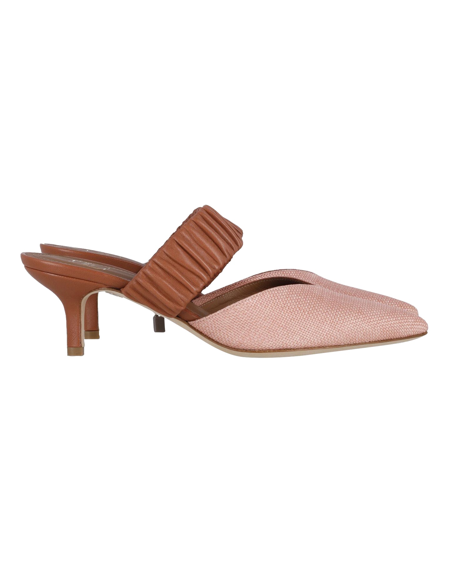 Malone Souliers Matilda 45 Mules in Pfirsich Raffia