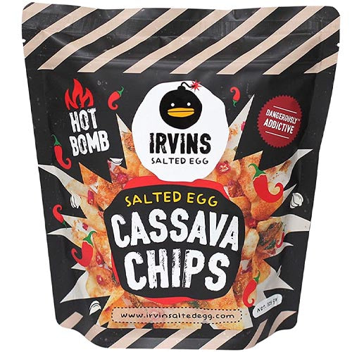 Irvins – Gesalzenes Ei – Cassava Chips (scharf) – 105 G