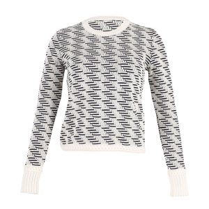 Tory Burch Geometrisches Muster Pullover mit Rundhalsausschnitt aus mehrfarbiger Wolle