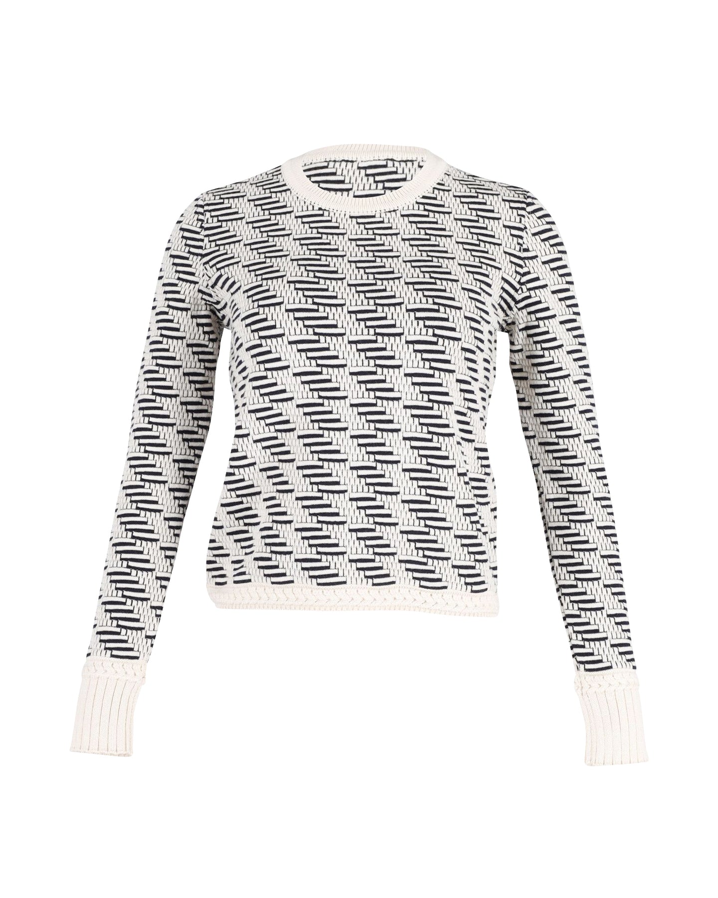 Tory Burch Geometrisches Muster Pullover mit Rundhalsausschnitt aus mehrfarbiger Wolle