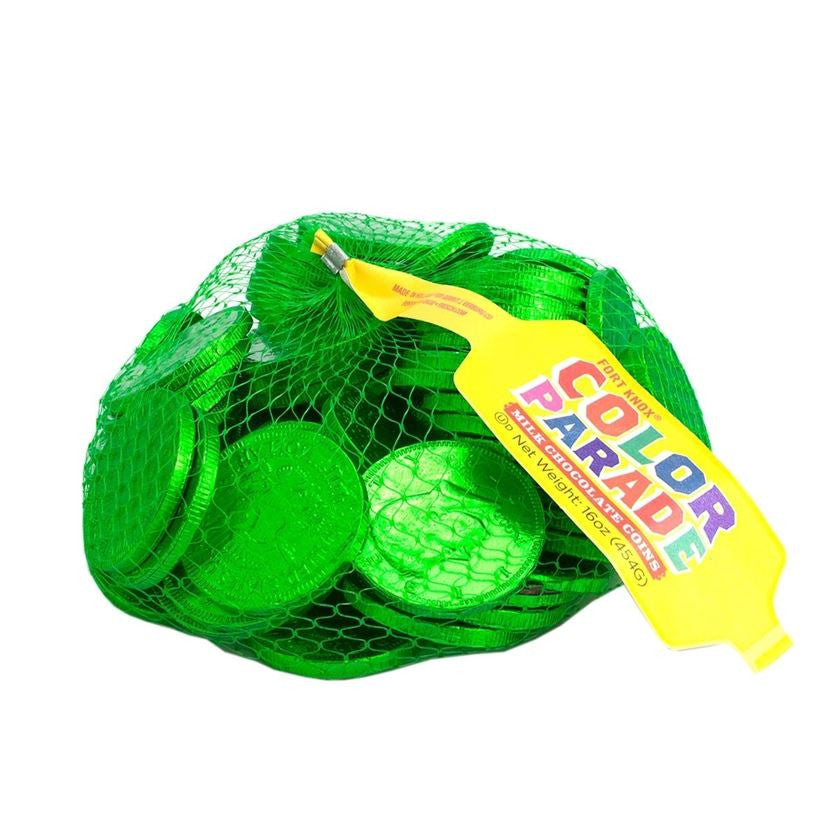 Grüne Schokolade Folie Münzen – 1 lb Beutel