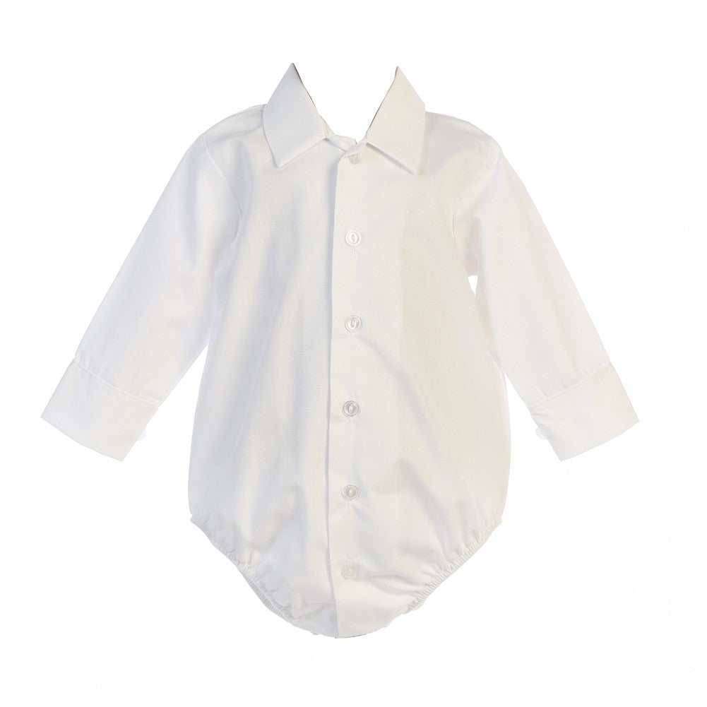 Baby Jungen Weißes Hemd Stil Langarm Poly Baumwolle Body 0-24M