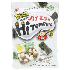 Tao Kae Noi, HiTempura Seaweed Snack, Mushroom & Schwarzer Pfeffer