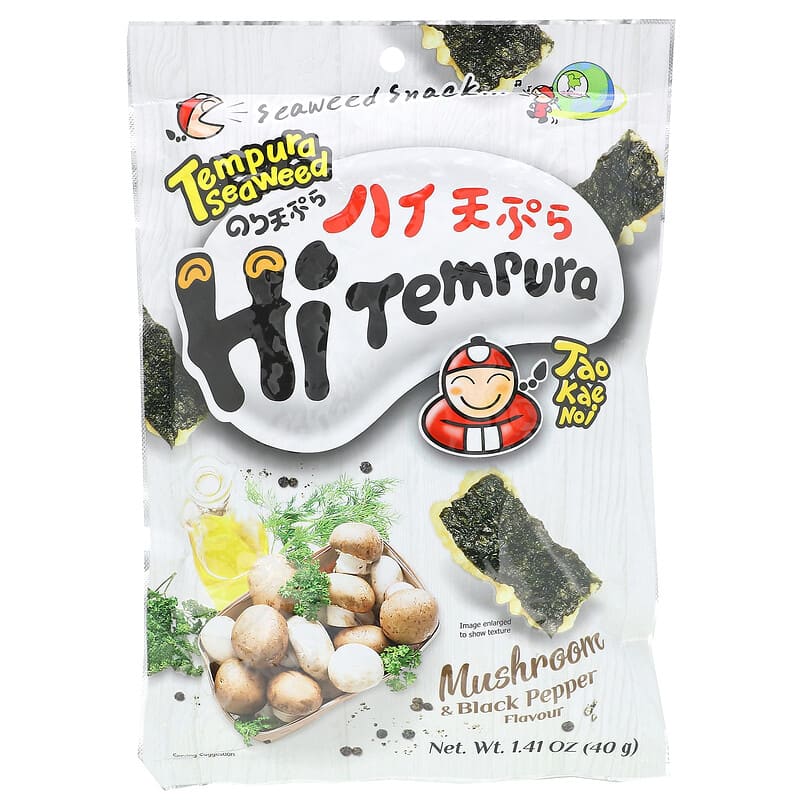 Tao Kae Noi, HiTempura Seaweed Snack, Pilz und schwarzer Pfeffer