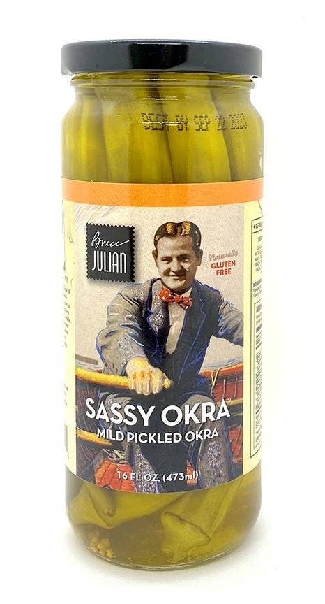 Sassy Pickled Okra – Bruce Julian Heritage Foods – 16 Unzen Glas