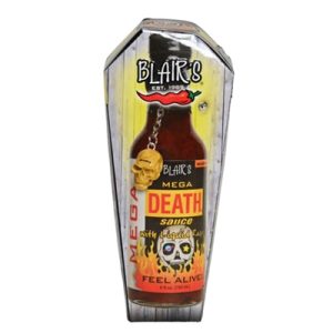 scharfe Sauce Blairs Mega Tod mit Totenkopf Schlüsselanhänger 5 Unzen Hitze 10 $24,98