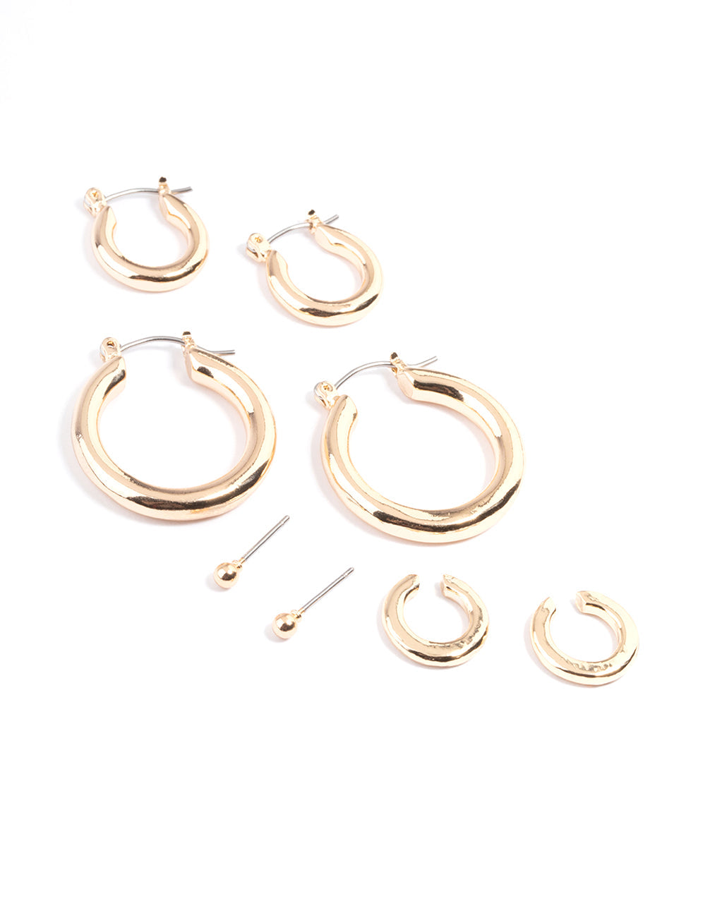 Gold Core grob Mischung Ohrringe 4-Packung
