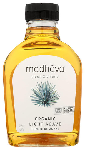 Madhava Bio hellblauer Agavennektar, natürlicher Süßstoff, 23,5 Unzen