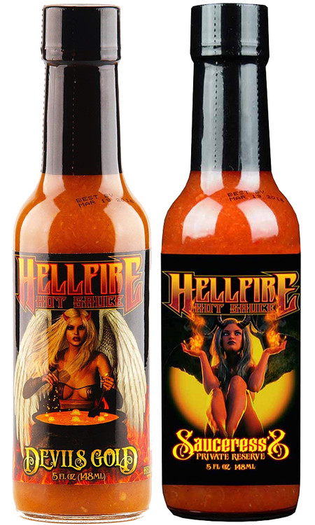 Hellfire Goldene Königinnen Chilisaucen Set, 2/5oz