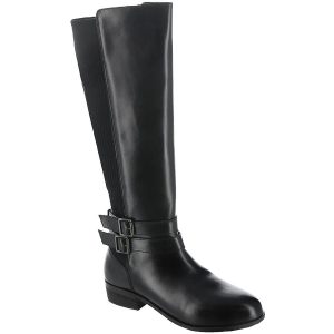 Bonnie Leder Stacked Ferse Kniehohe Stiefel