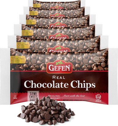 Gefen Halbsüße Schokoladenchips, 9 Unzen (6er Packung)