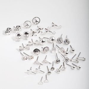 Silber Mismatch Bowtie 20-Packung Ohrring